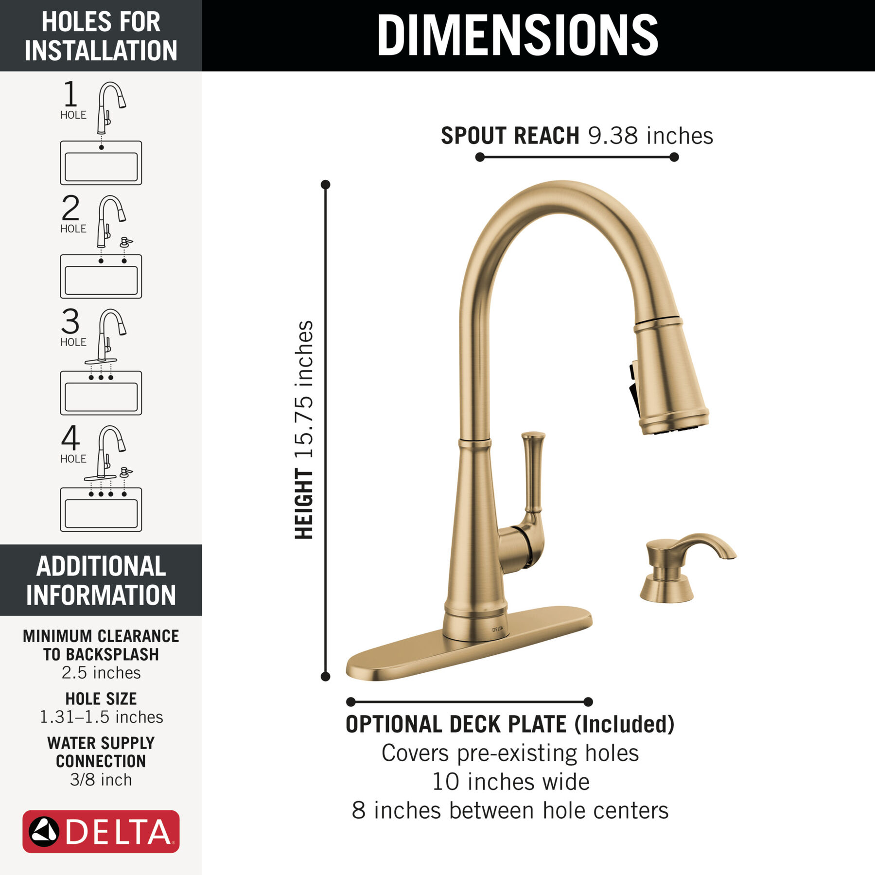 Single Handle Kitchen Pull-Down Faucet w/ Soap Dispenser