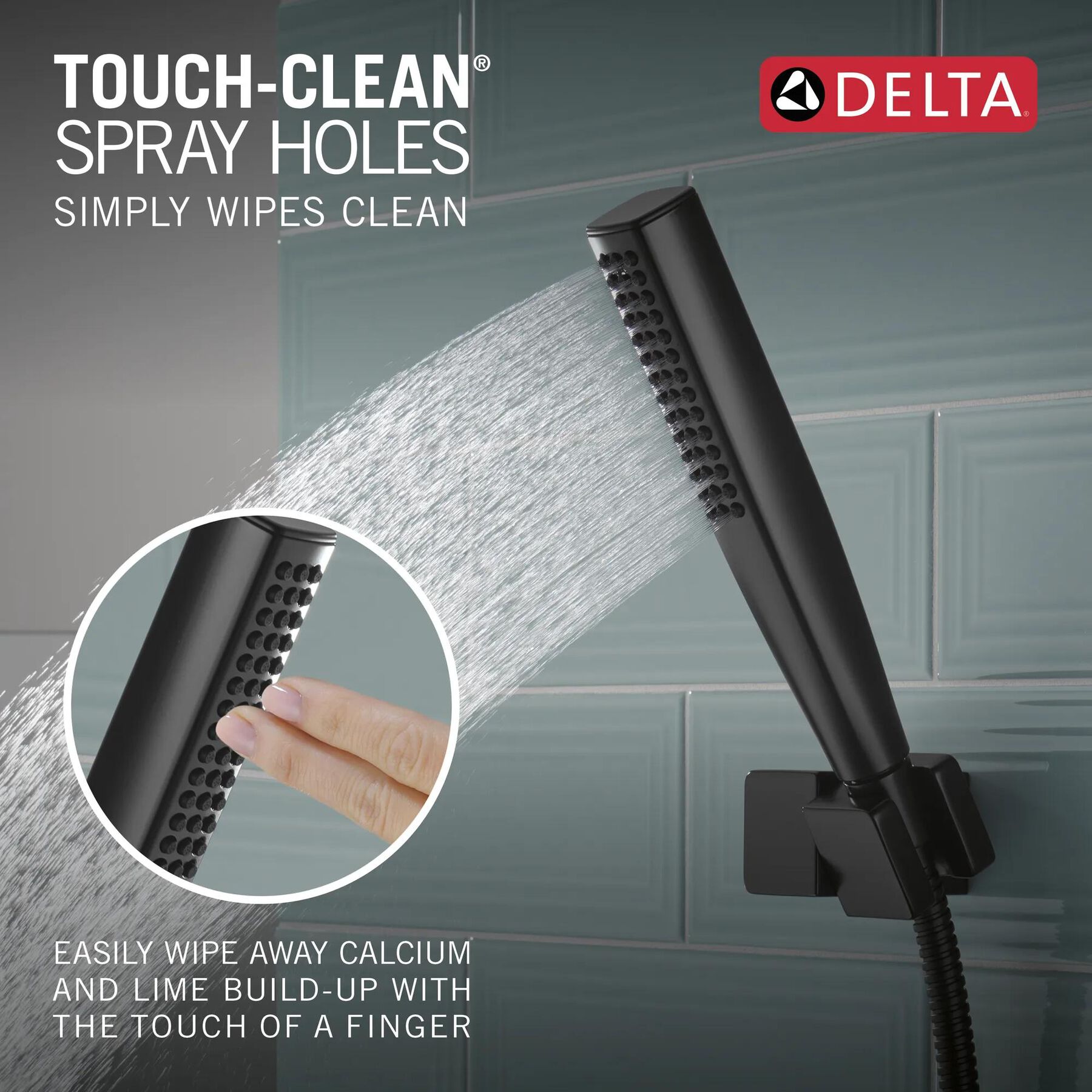Single-Setting Hand Shower with Wall Mount featuring FeatherRain&trade; Spray