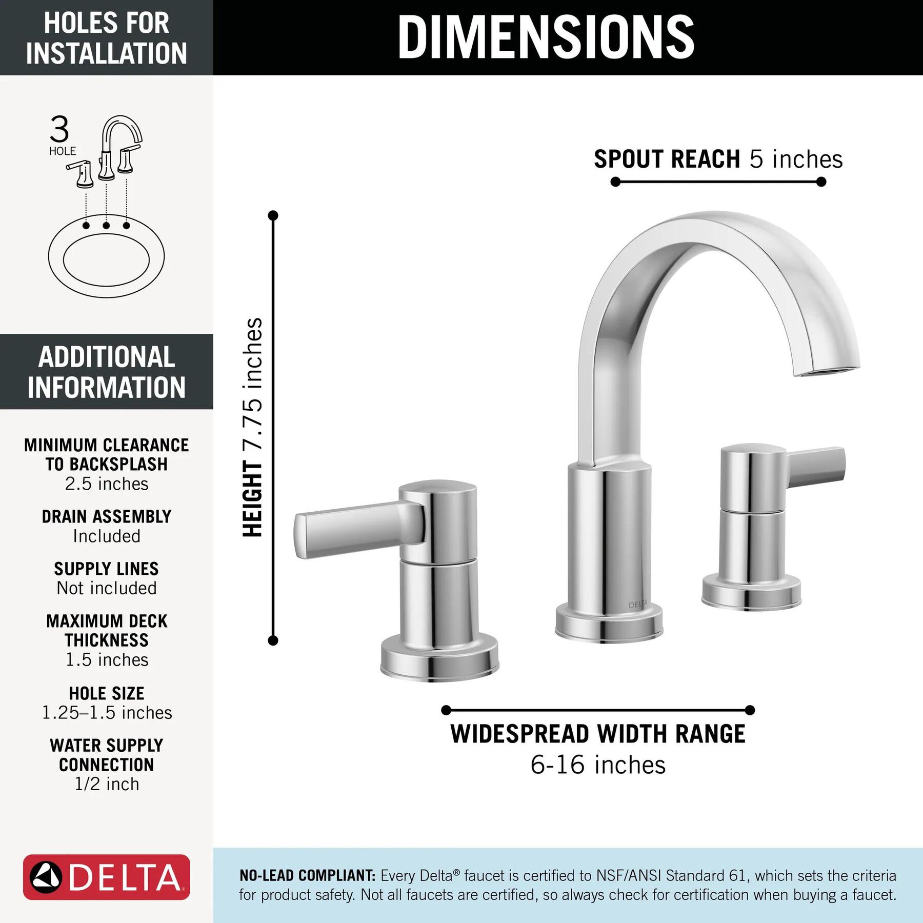 Two Handle Widespread Bathroom Faucet