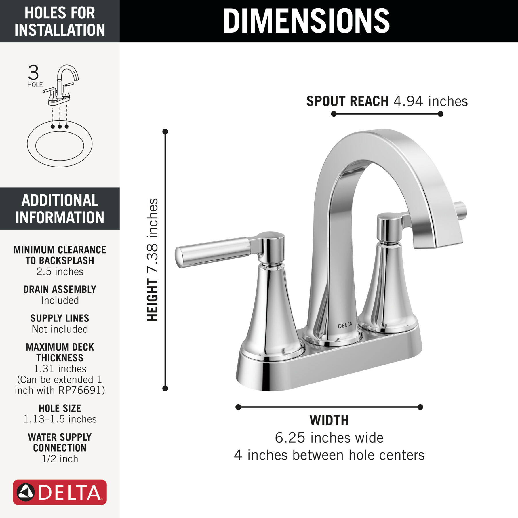 Two Handle Centerset Bathroom Faucet
