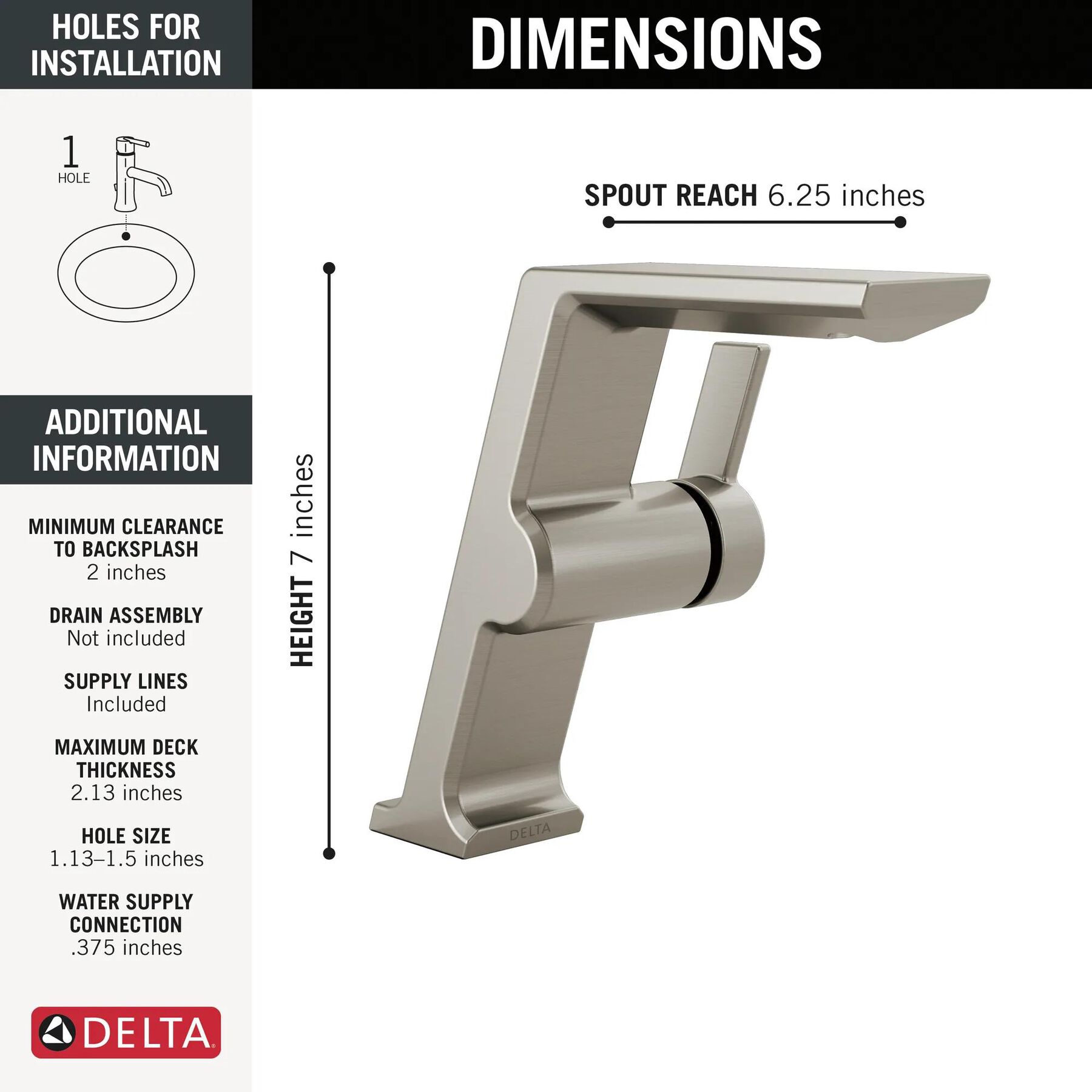 Single-Hole Bathroom Faucet (Recertified)