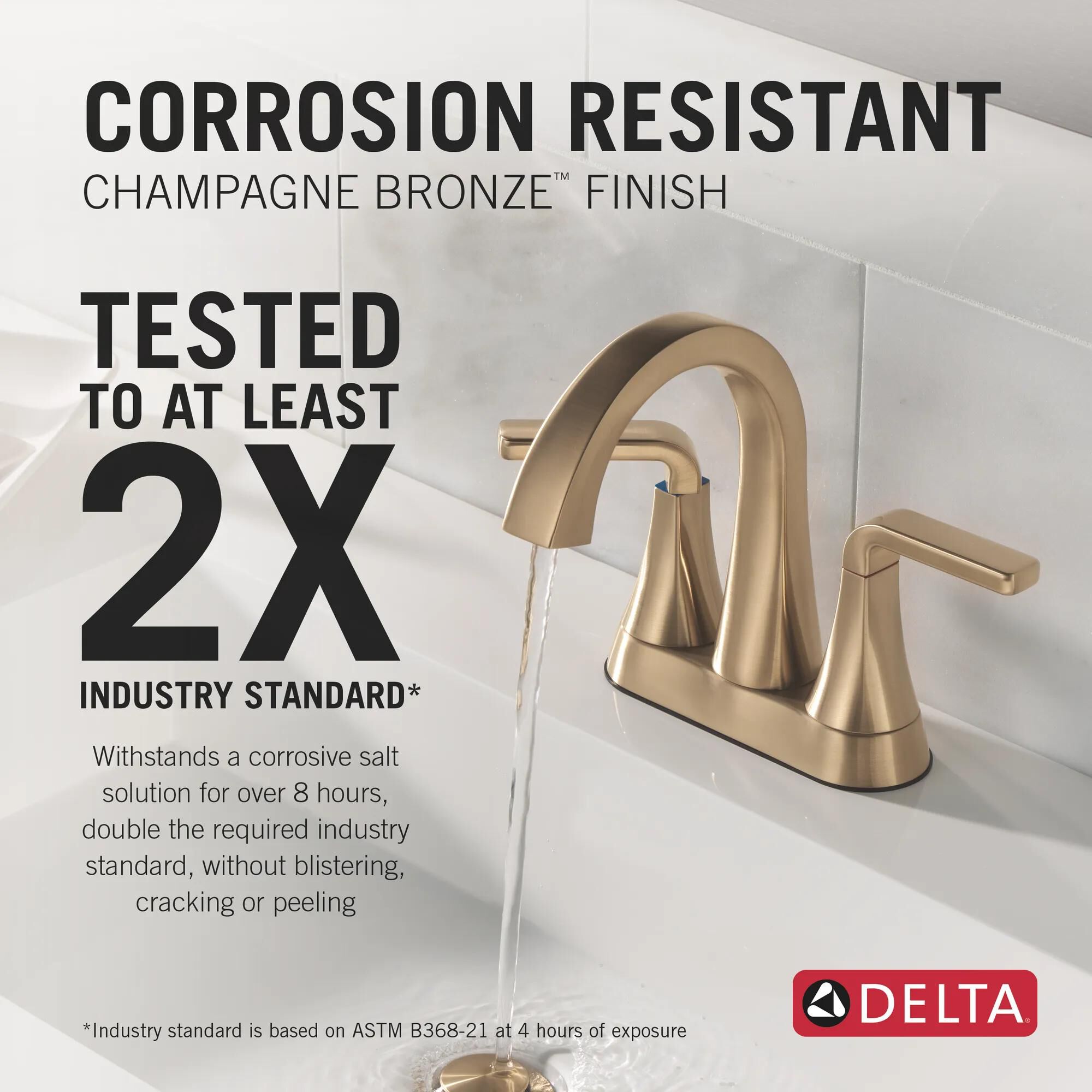 Two Handle Centerset Bathroom Faucet in Champagne Bronze 2562LF