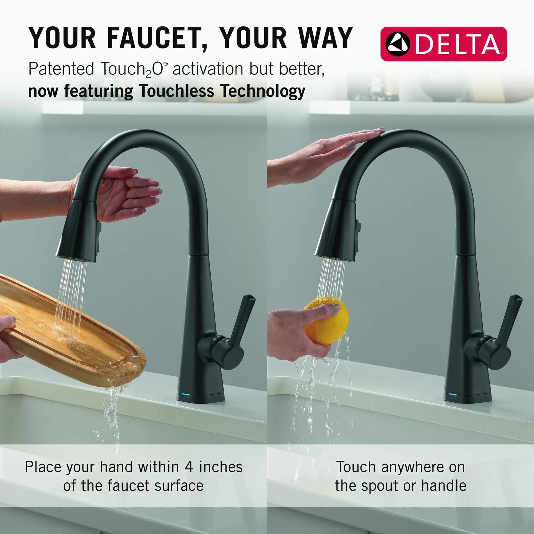 Single-Handle Pull-Down Kitchen Faucet with Touch<sub>2</sub>O&reg; Technology (Recertified)