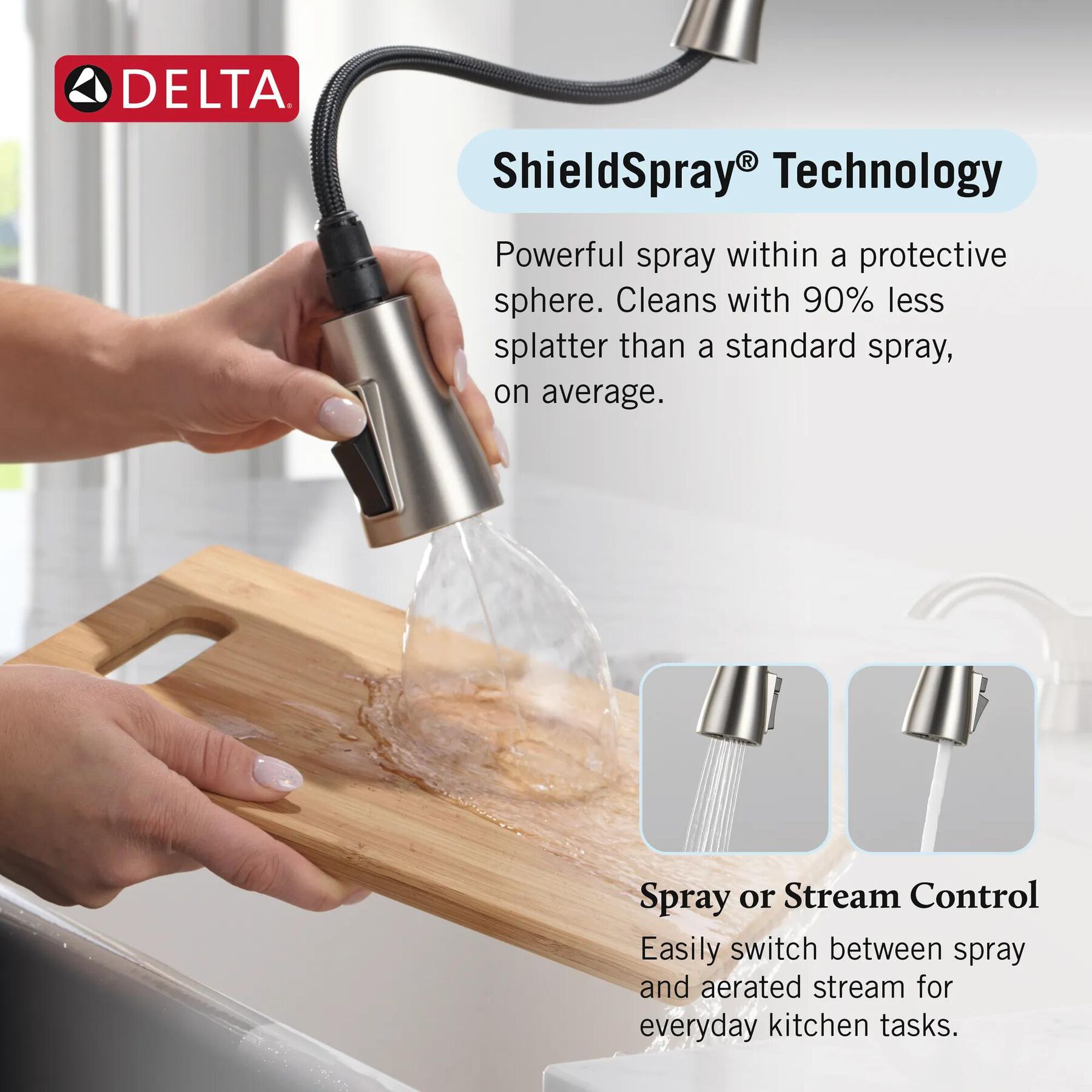 Single Handle Pull-Down Kitchen Faucet with Soap Dispenser and ShieldSpray&reg; Technology