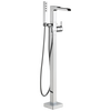 Single Handle Floor Mount Channel Spout Tub Filler Trim with Hand Shower