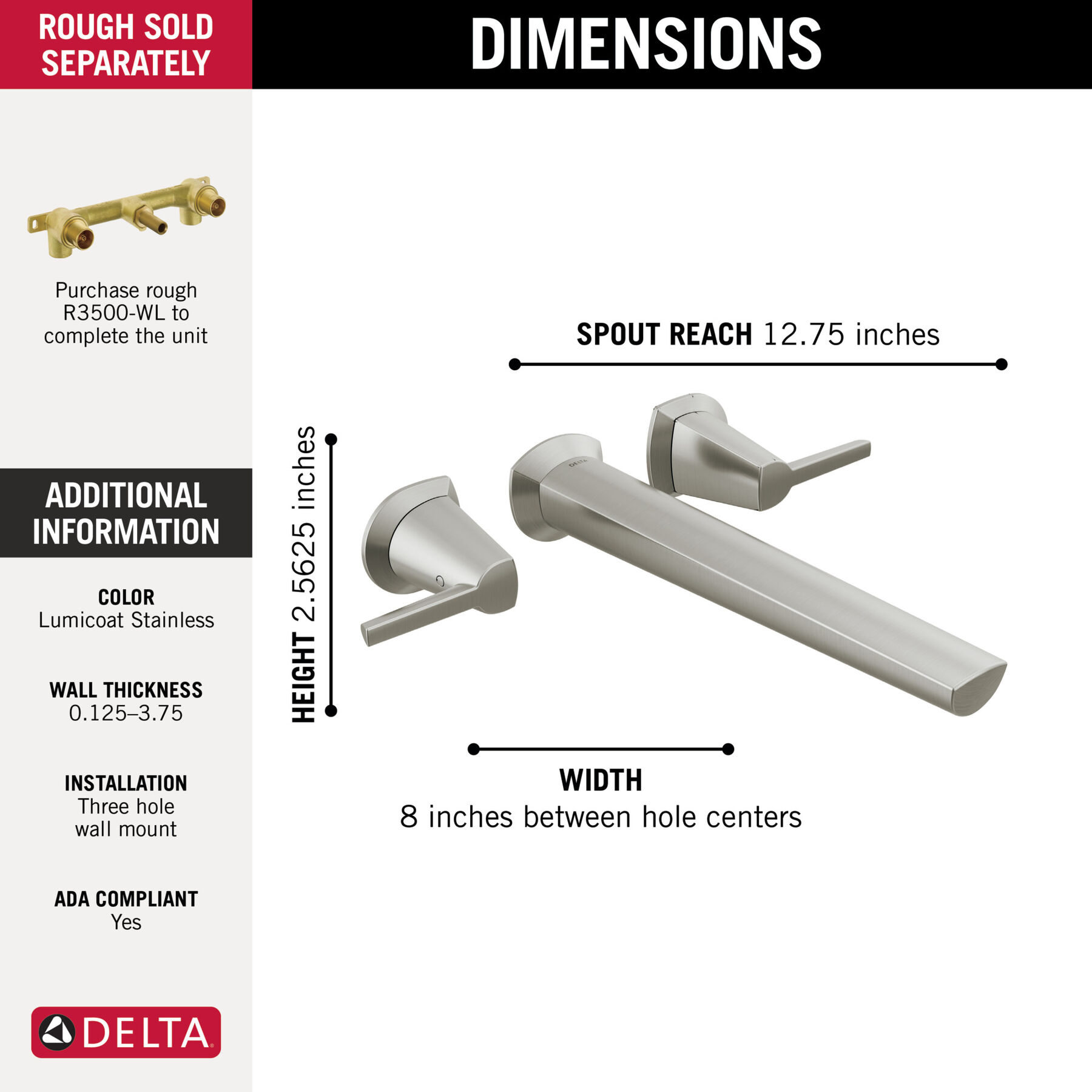 Wall Mount Tub Filler