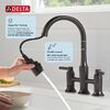 Two Handle Pull-Down Bridge Kitchen Faucet