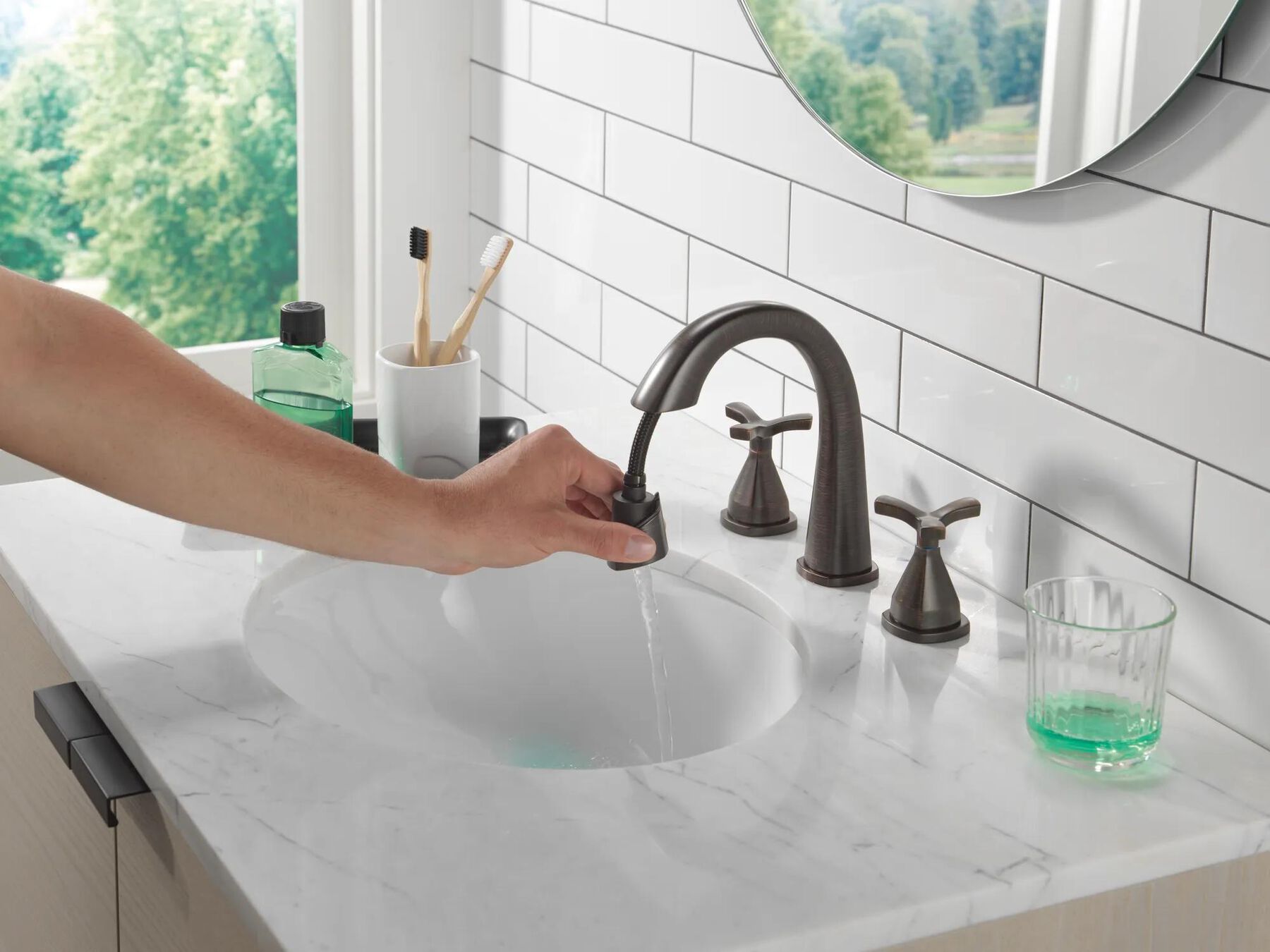 Two Handle Widespreadh Pull Down Bathroo (Recertified)
