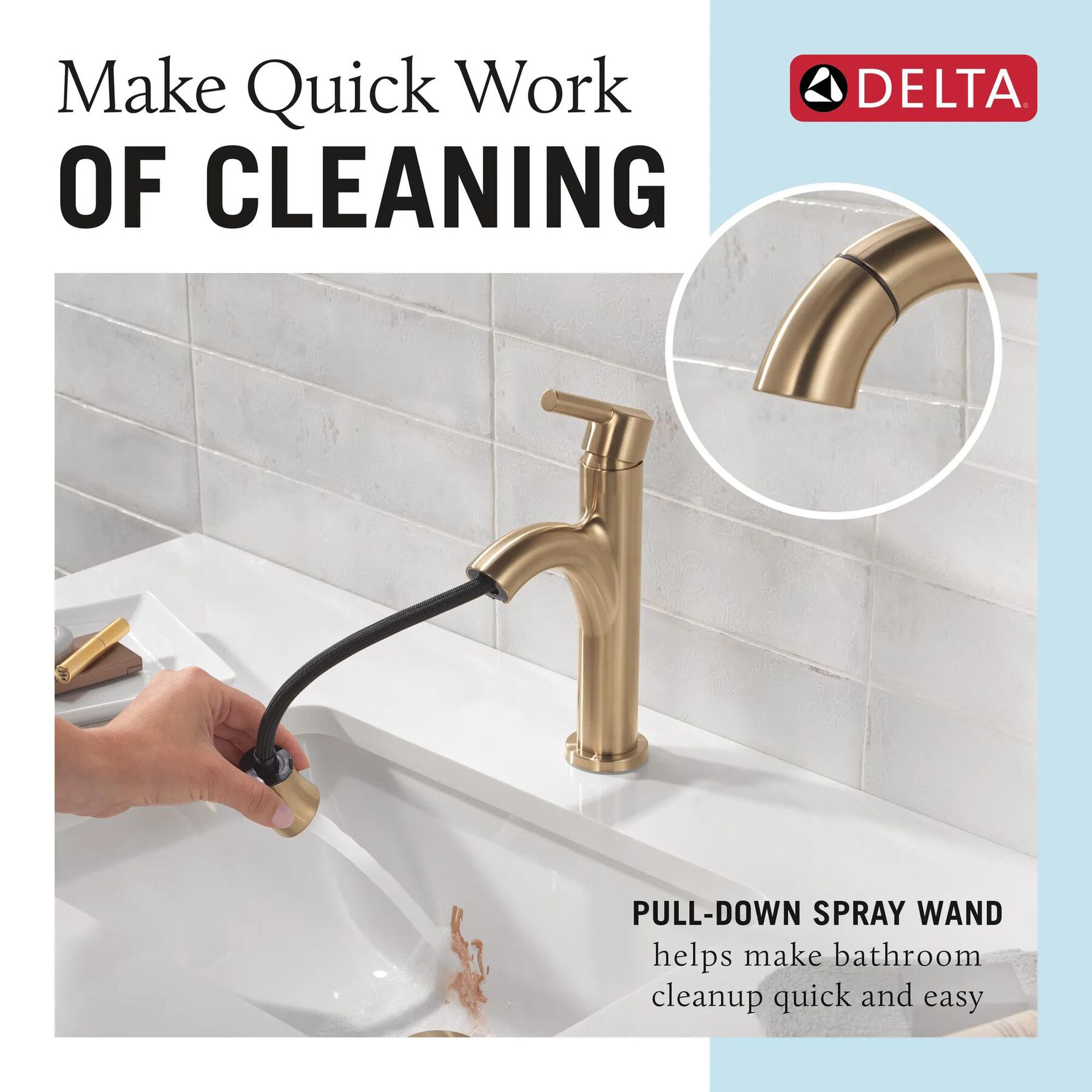 Single Handle Pull-Down Bathroom Faucet