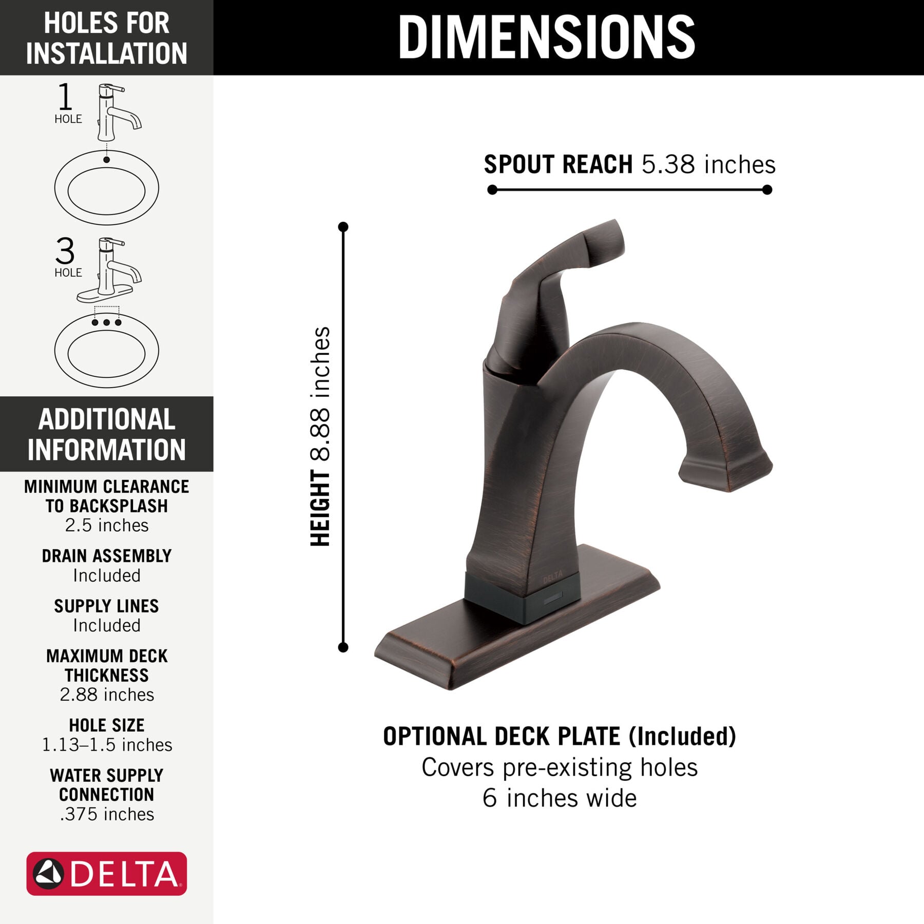 Touch2O&reg; Bathroom Faucet with Touchless Technology