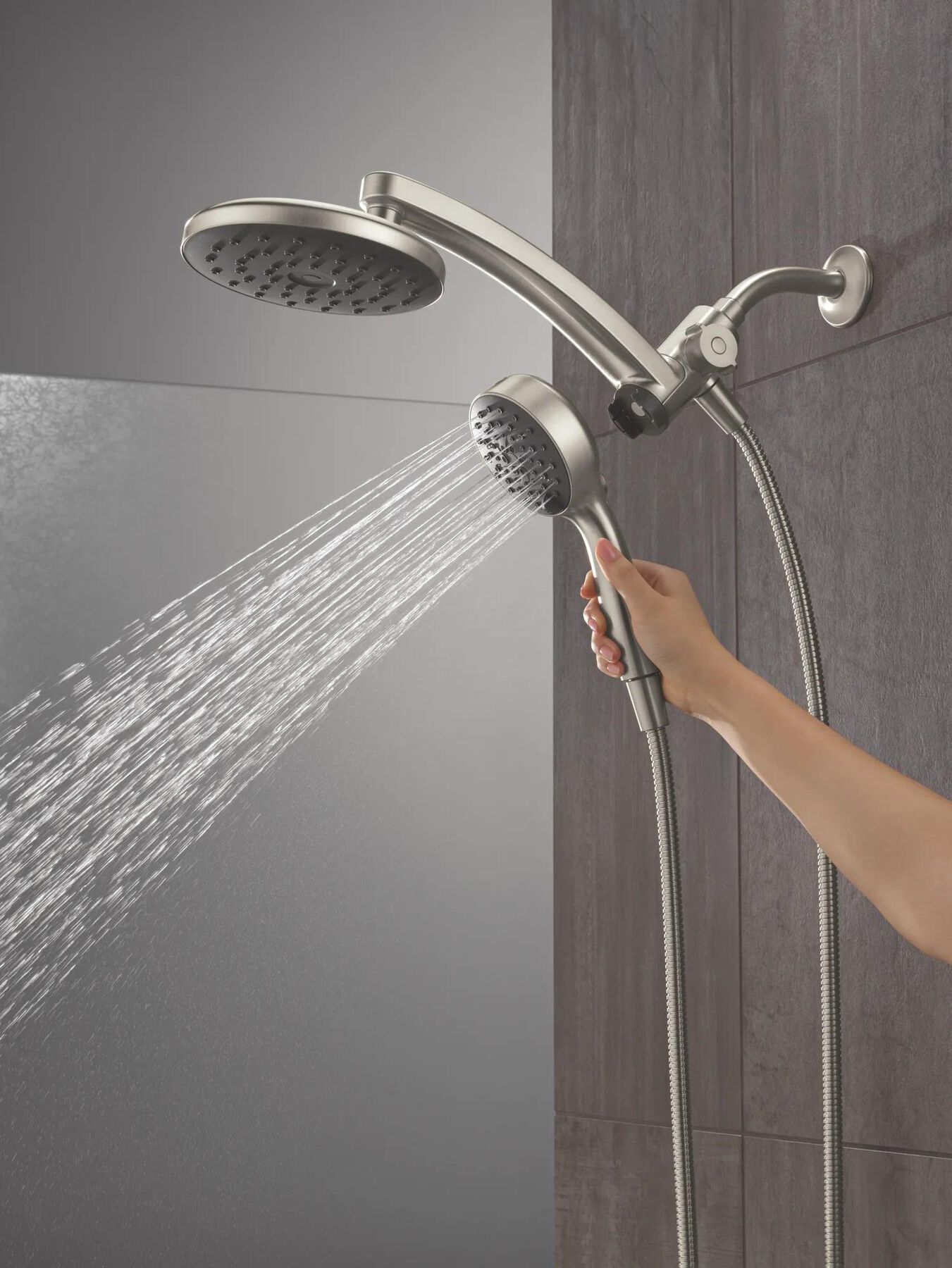 PivotPro&trade; 3-in-1 Combination Shower with TouchClean&reg; Spray Face