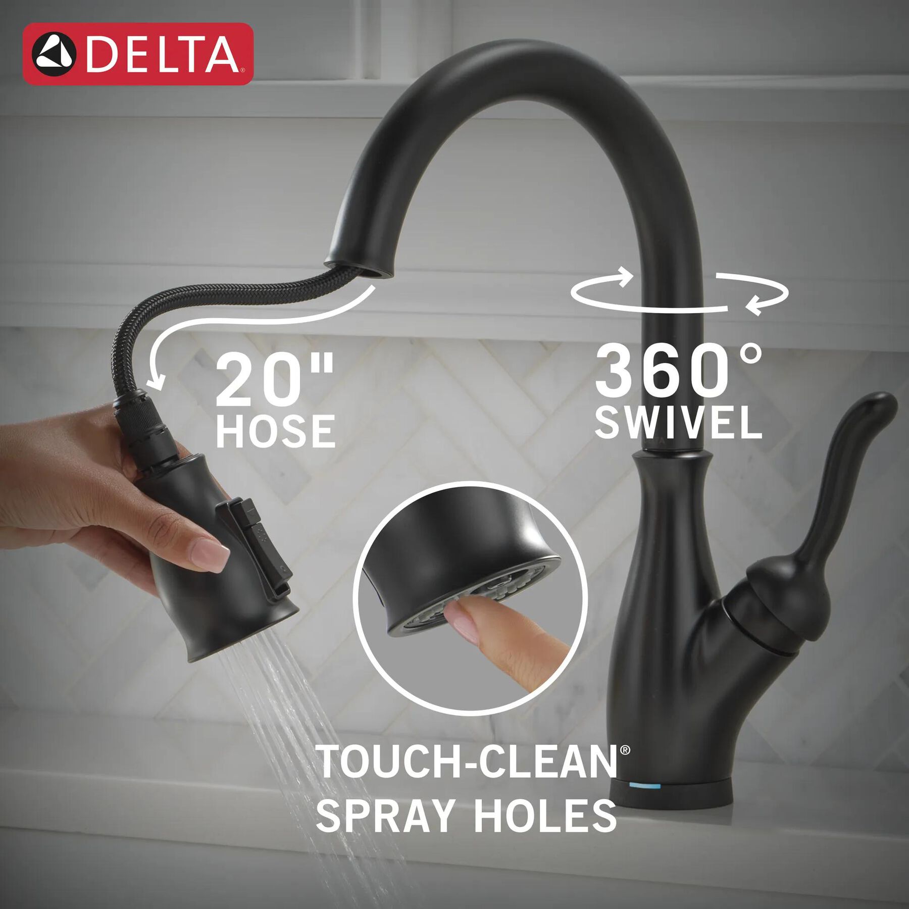 VoiceIQ&reg; Kitchen Faucet with Touch<sub>2</sub>O&reg; Technology with Touchless Technology
