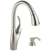 Single Handle Pull-down Kitchen Faucet with MagnaTite and Soap Dispenser (Recertified)