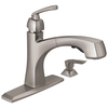 Single Handle Pull-Out Kitchen Faucet with Soap Dispenser