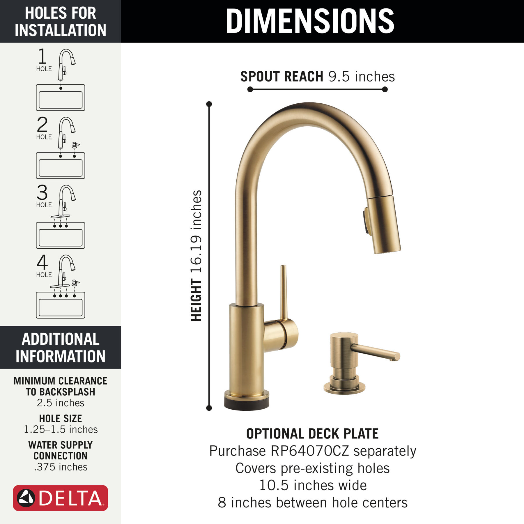 Touch2O with Touchless Technology Single Handle Pull-Down Kitchen Faucet with Soap Dispenser