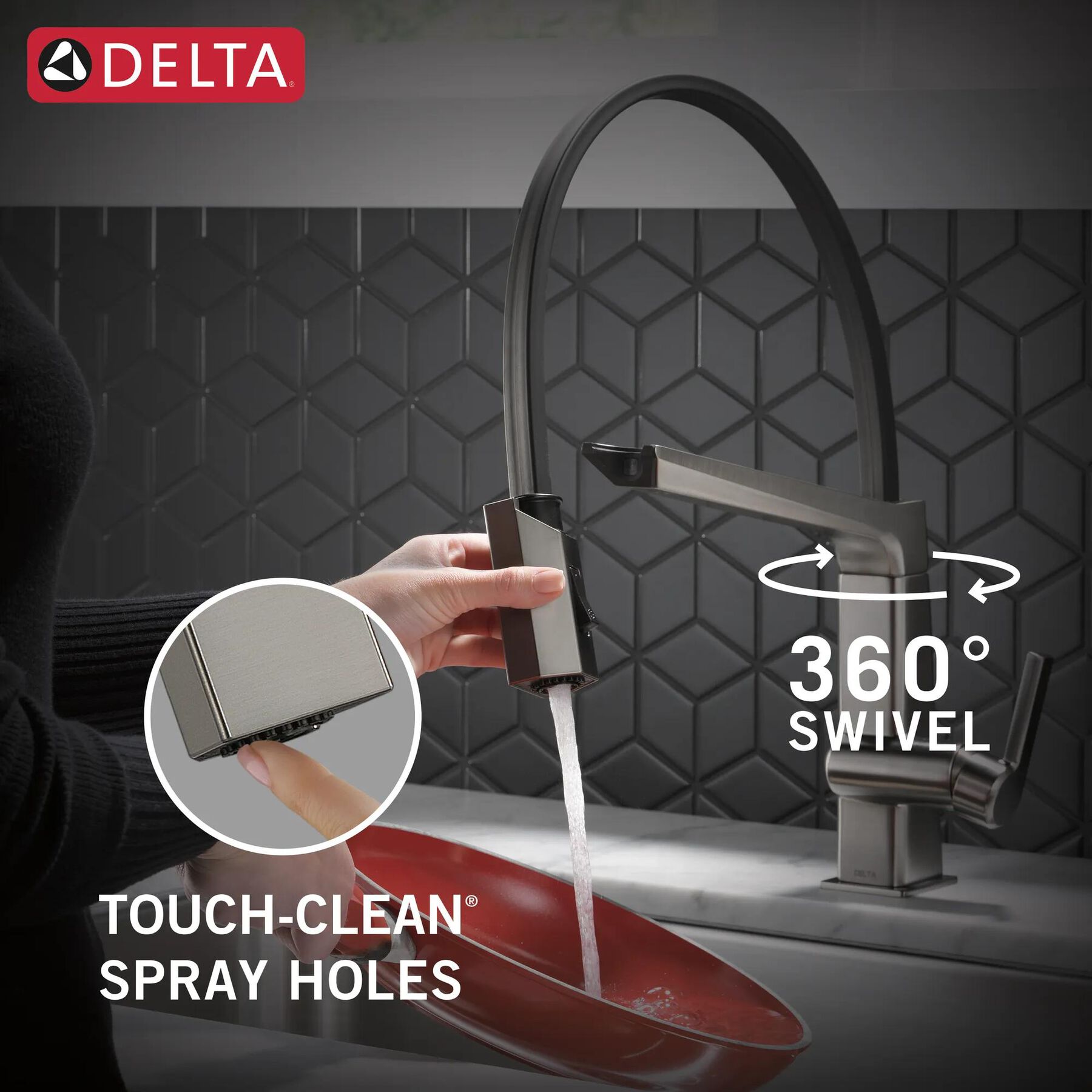 Single Handle Exposed Hose Kitchen Faucet