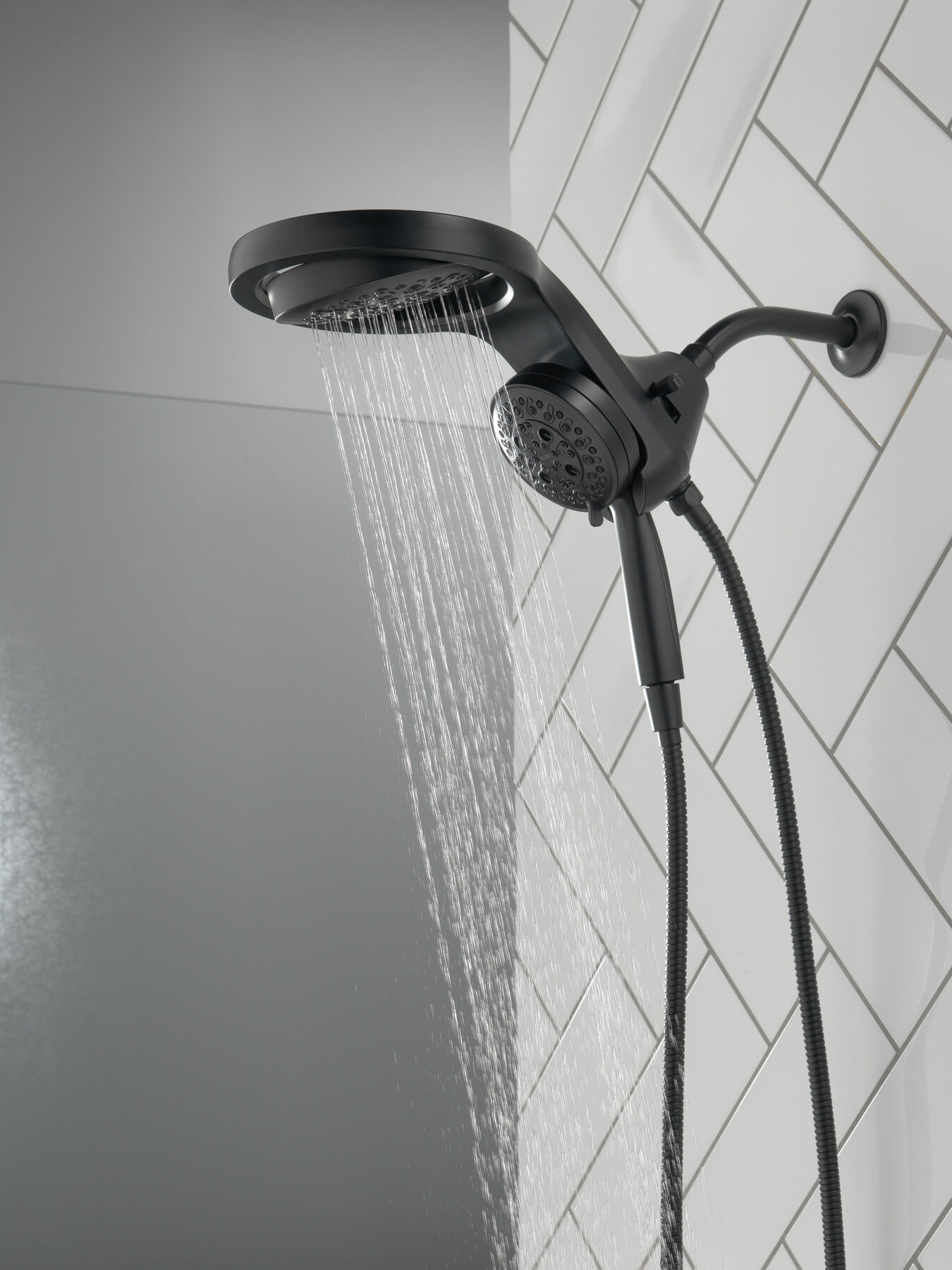 HydroRain&reg; H<sub>2</sub>Okinetic&reg; 5-Setting Two-in-One Shower Head