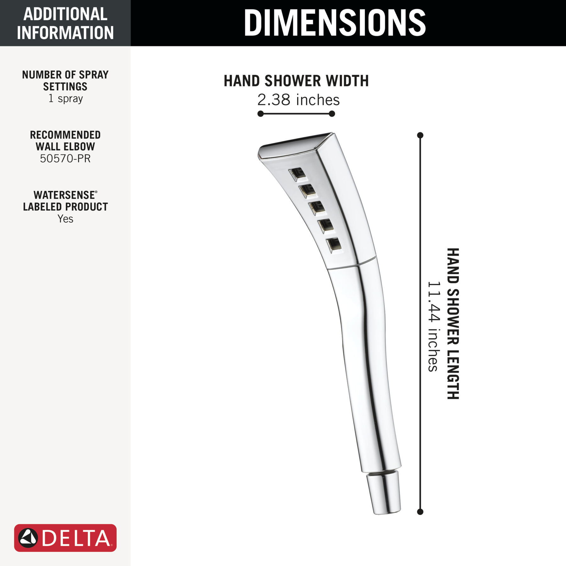 H<sub>2</sub>Okinetic&reg; Single-Setting Hand Shower