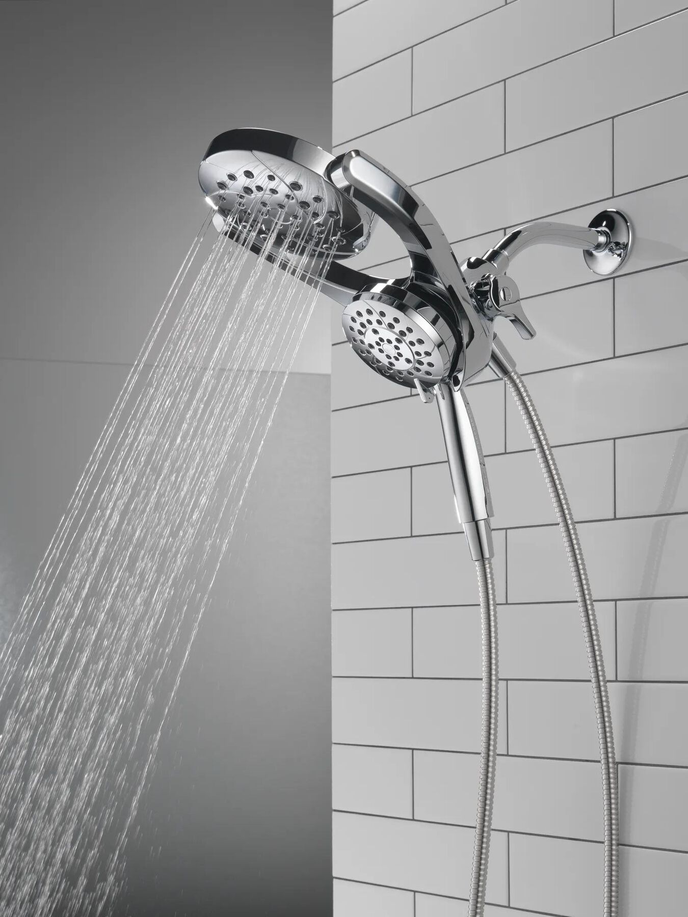 HydroRain&reg; 4-Setting Two-In-One Shower Head
