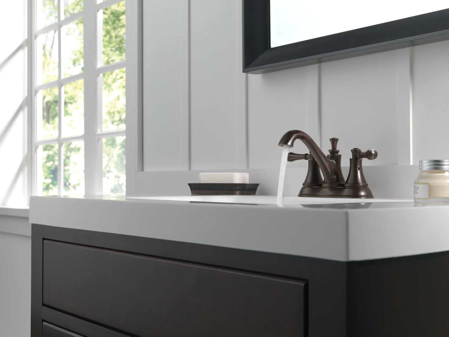 Two Handle Centerset Bathroom Faucet (Recertified)