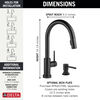 Touch2O with Touchless Technology Single Handle Pull-Down Kitchen Faucet with Soap Dispenser