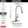 Single Handle Pull-Down Touch<sub>2</sub>O&reg; Technology Kitchen Faucet with Touchless Technology