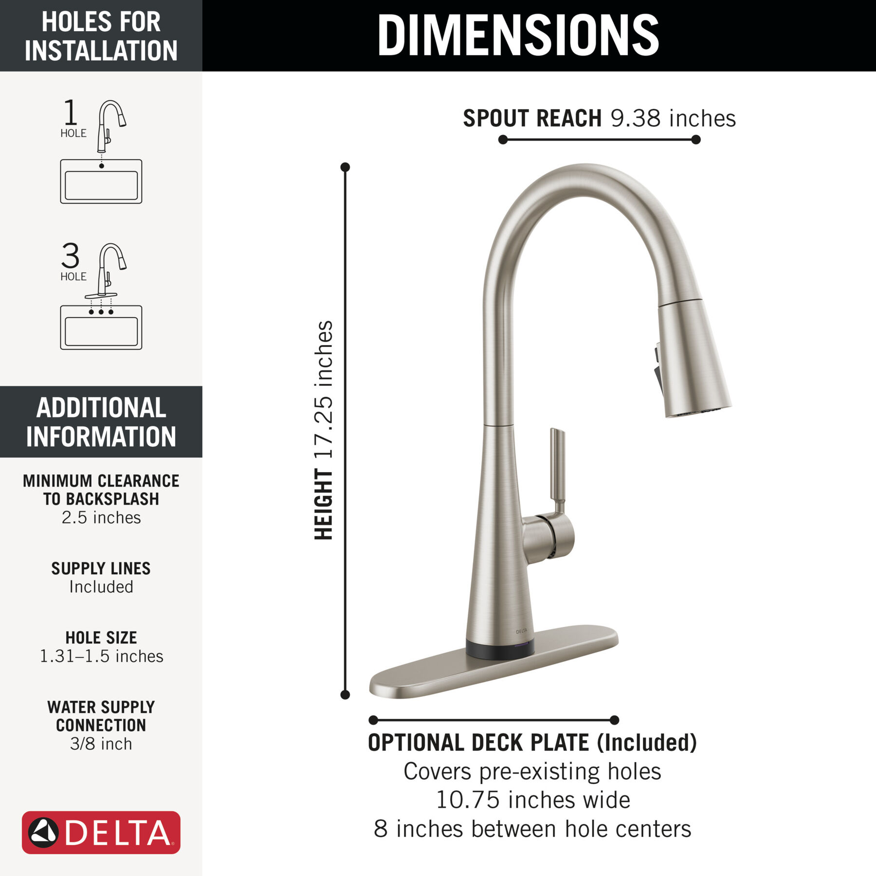 Single Handle Pull-Down Touch<sub>2</sub>O&reg; Technology Kitchen Faucet with Touchless Technology