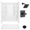 60x32 Alcove Shower Bundle with Trim and Drain - Left Drain
