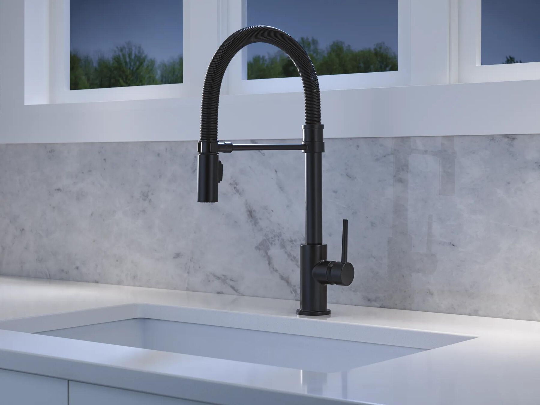 Single-Handle Pull-Down Spring Kitchen Faucet