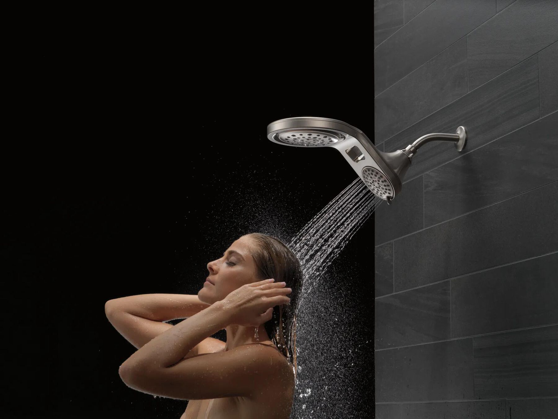 HydroRain&reg; 5-Setting Two-in-One Shower Head