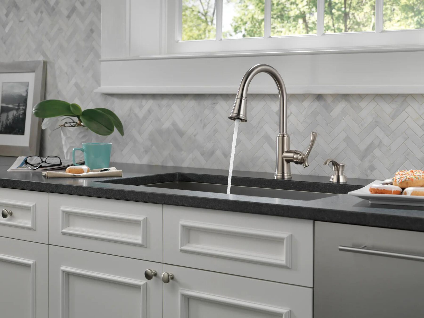 Pull-Down Kitchen Faucet with Soap Dispenser