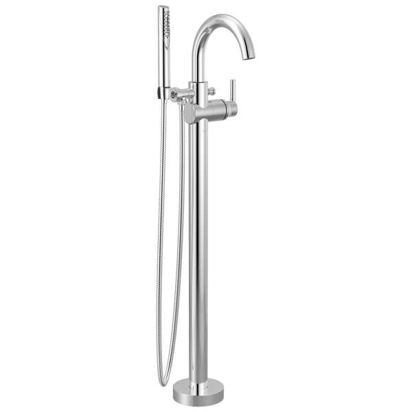 Single Handle Floor Mount Tub Filler Trim with Hand Shower