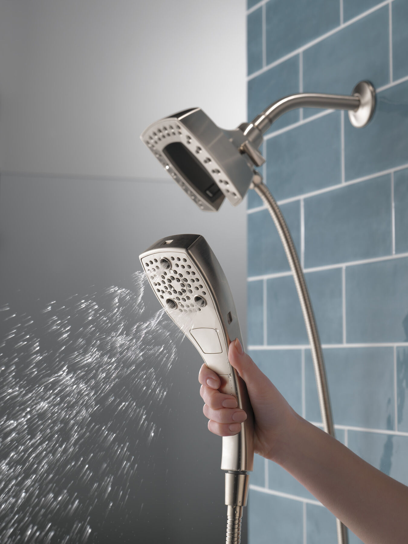 H<sub>2</sub>Okinetic&reg; In2ition&reg; 5-Setting Two-in-One Shower