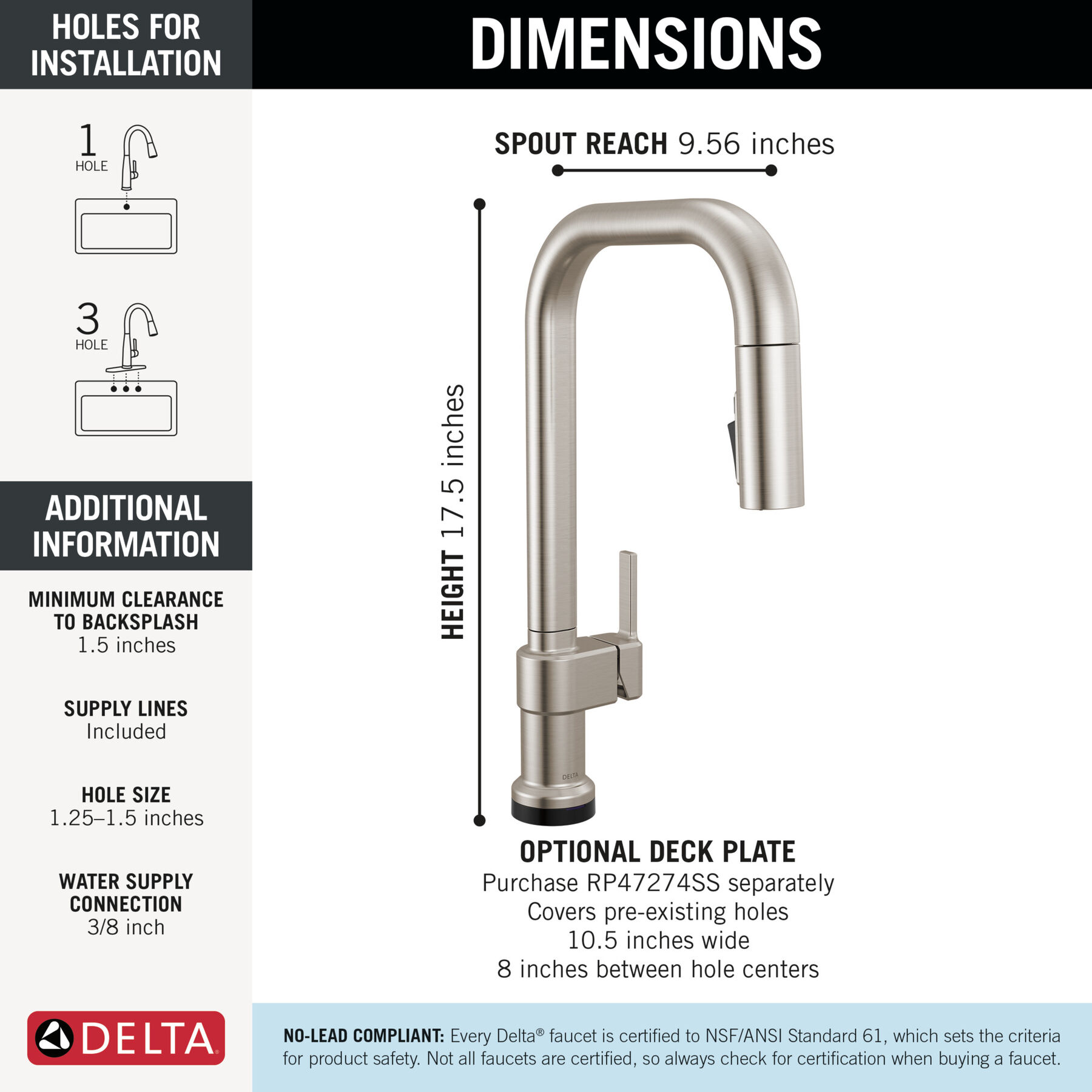 Touch2O&reg; with Touchless Technology Single Handle Pull-Down Kitchen Faucet