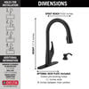 Single Handle Pull-Down Kitchen Faucet with Soap Dispenser and ShieldSpray Technology