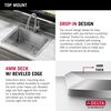 25&rdquo; Workstation Kitchen Sink Drop-In Top Mount Stainless Steel Single Bowl with WorkFlow&trade; Ledge and Accessories
