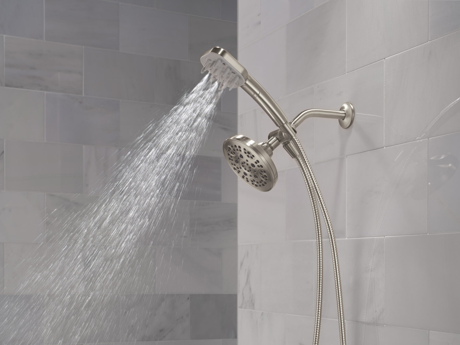 Detangling Hand Shower with 5- Setting Showerhead Bundle