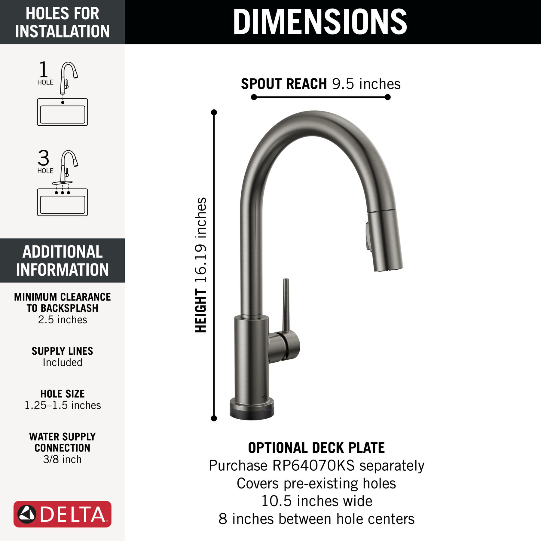 Single Handle Pull-Down Kitchen Faucet with Touch