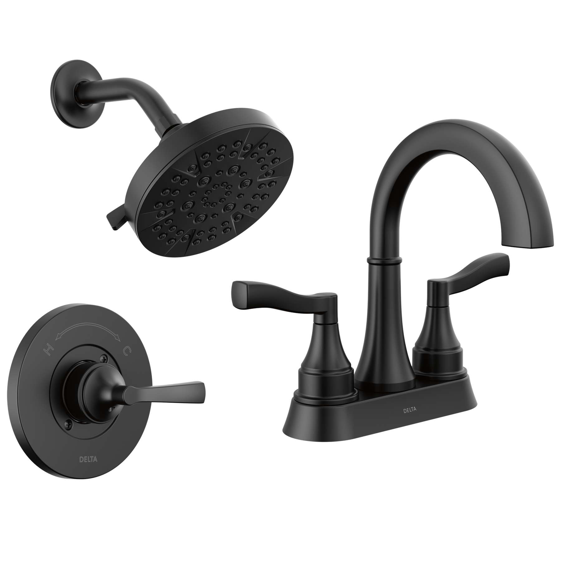Centerset Lavatory Faucet with 14 Series Shower Trim and Rough Bundle