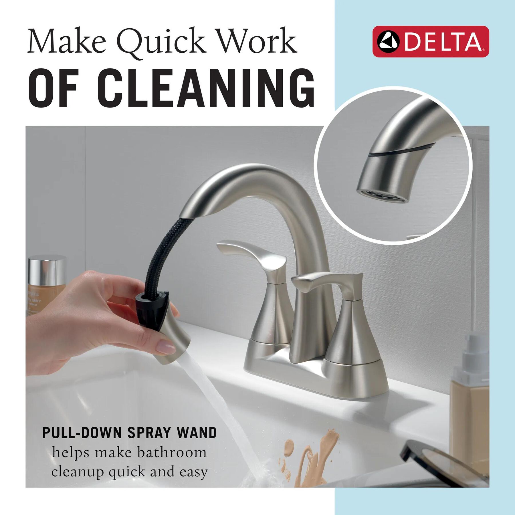 Centerset Bathroom Faucet Pull-Down (Recertified)