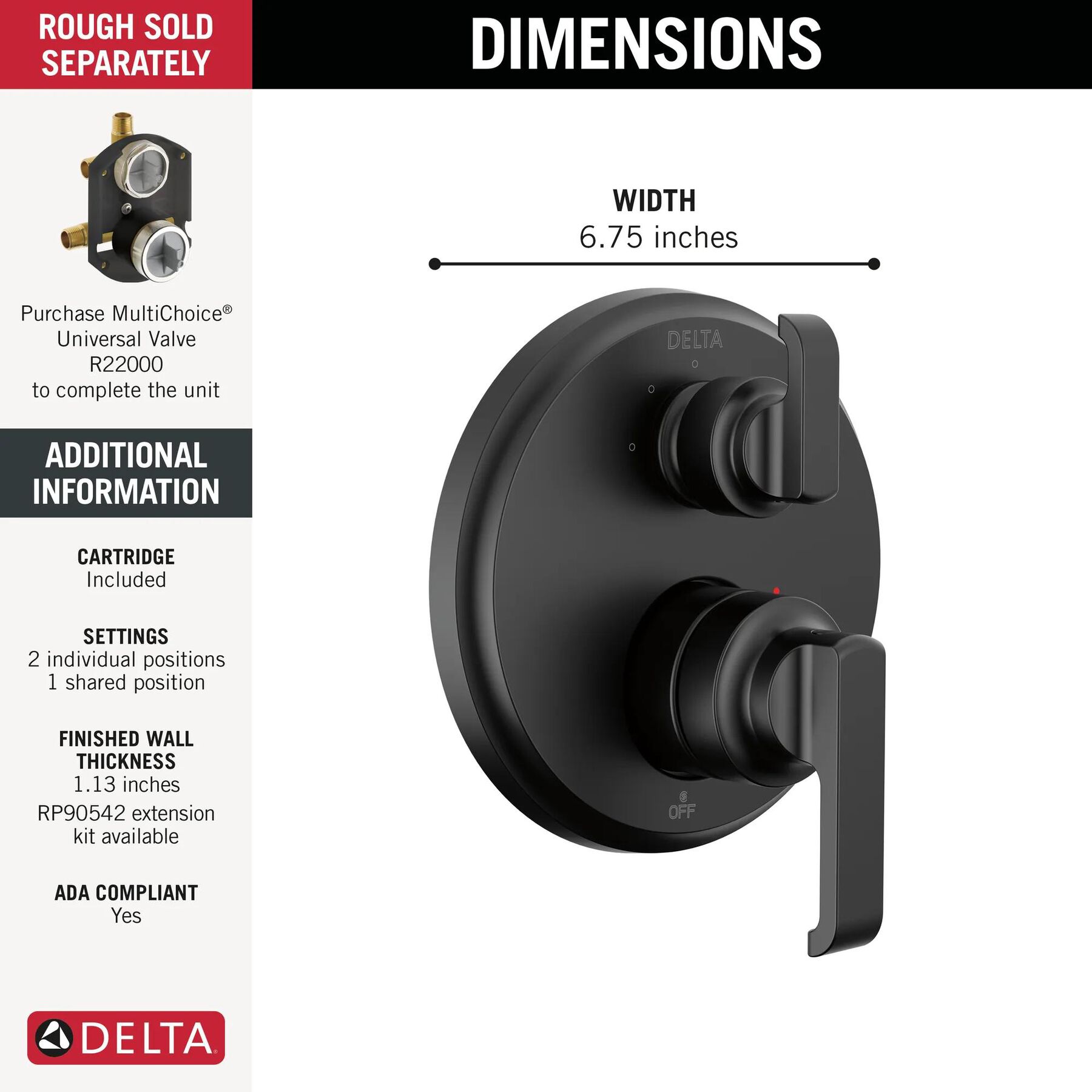 14 Series Integrated Diverter Trim 3-Set (Recertified)