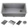 32&rdquo; Granite Composite Workstation Kitchen Sink Undermount Single Bowl with WorkFlow&trade; Ledge and Accessories in Dark Grey