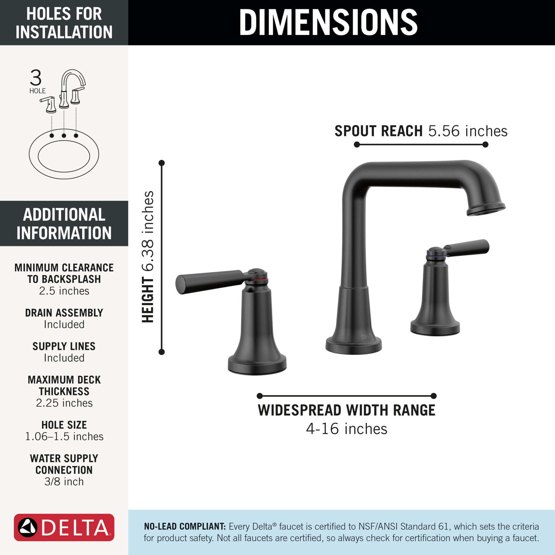 Two Handle Widespread Bathroom Faucet