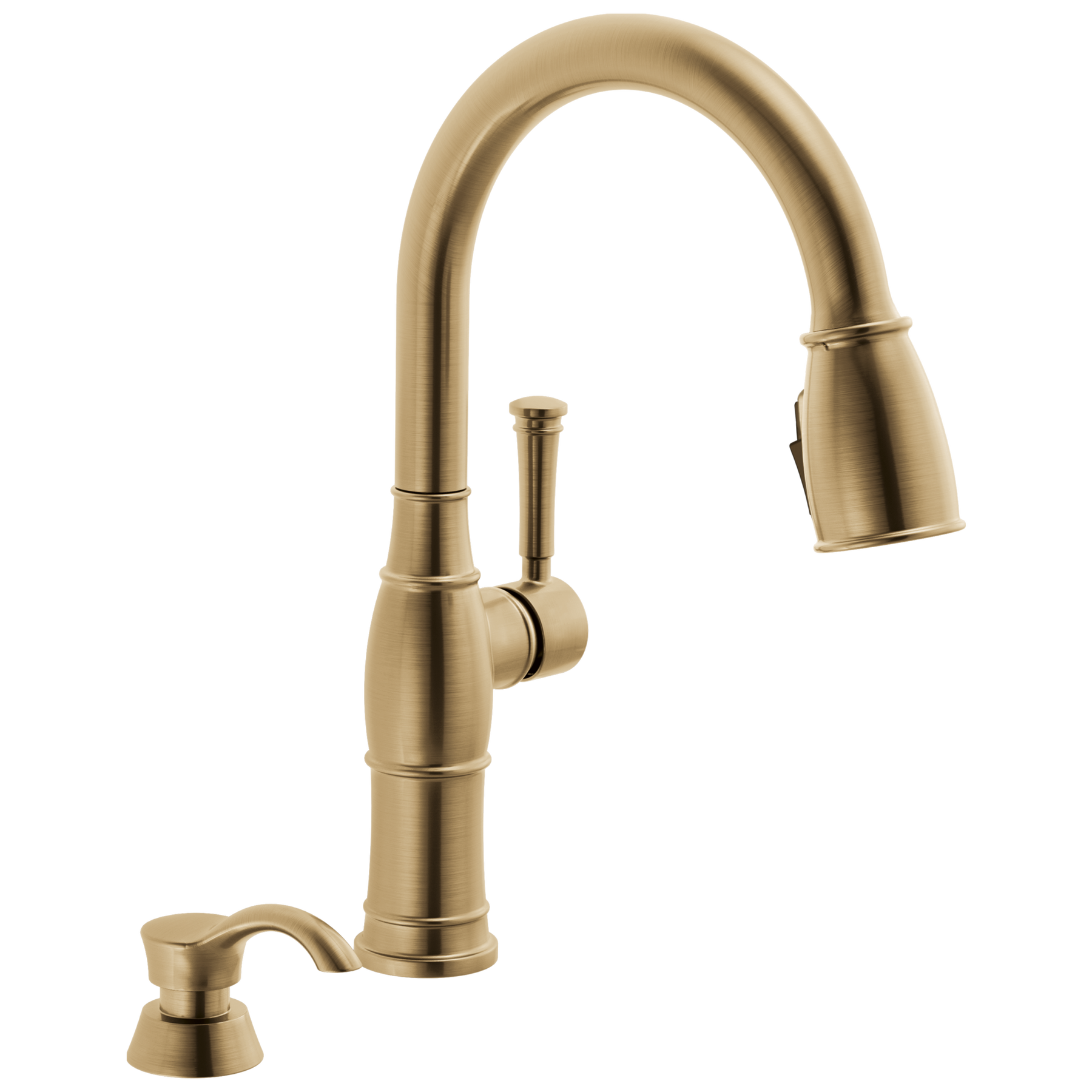 Single Handle Pull-Down Kitchen Faucet with Soap Dispenser and ShieldSpray&reg; Technology