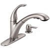 Single Handle Pull-Out Kitchen Faucet with Soap Dispenser