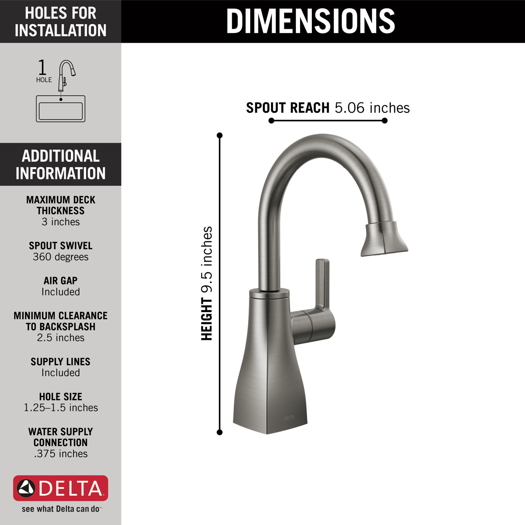 Contemporary Square Beverage Faucet
