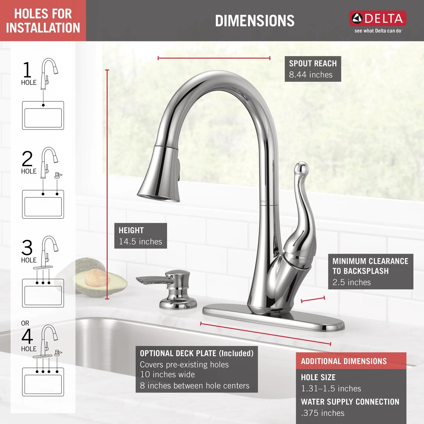 Single Handle Pull-Down Kitchen Faucet with Soap Dispenser
