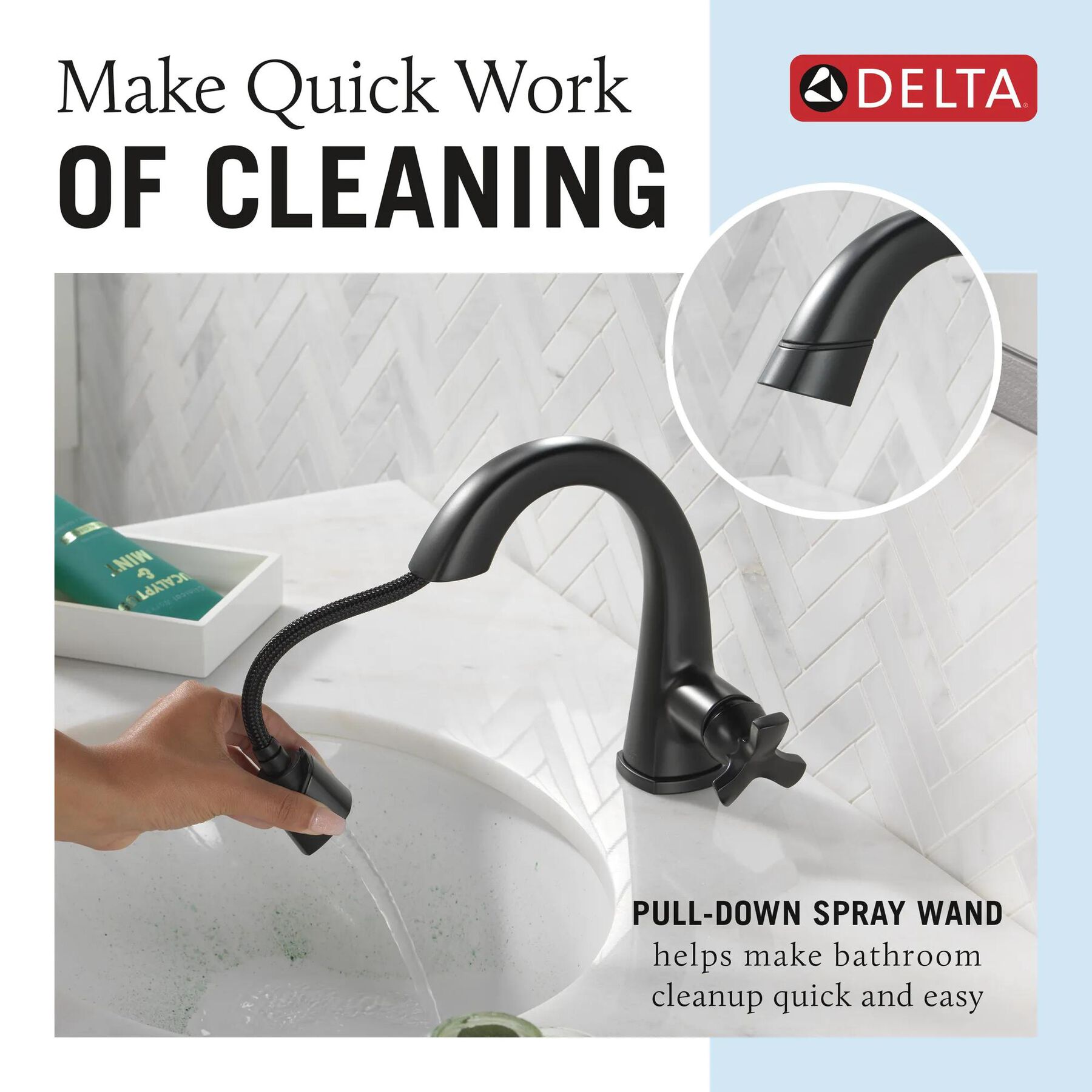 Single Handle Pull Down Bathroom Faucet