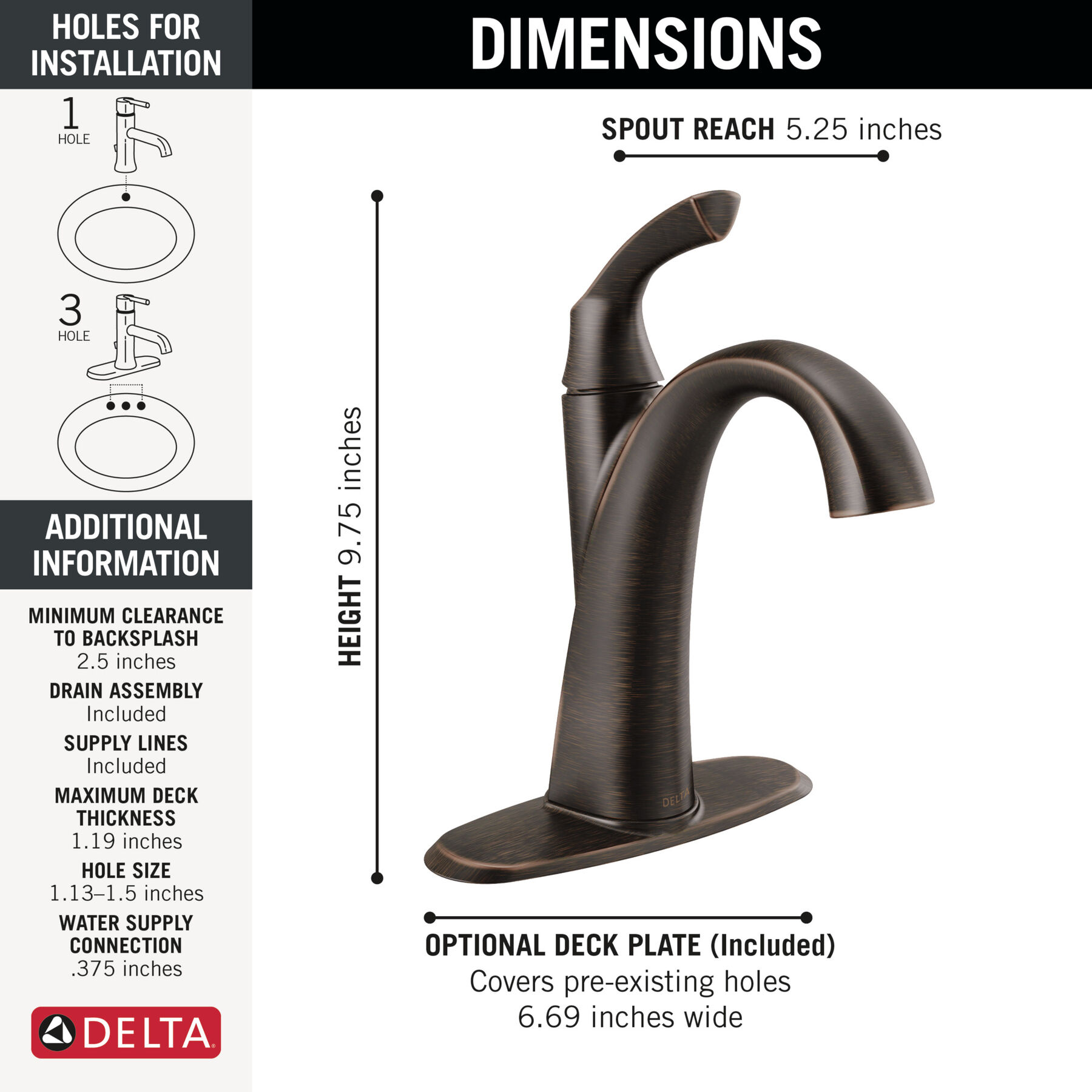 Single Handle Centerset Bathroom Faucet
