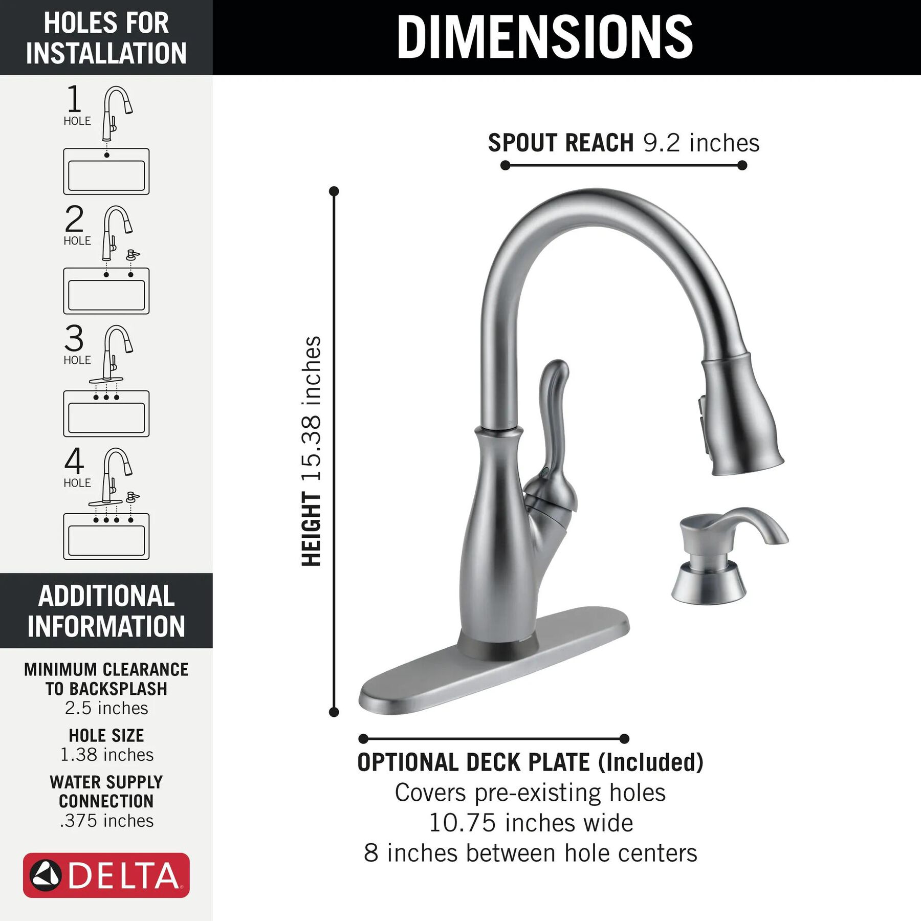 Touch2O with Touchless and VoiceIQ&reg; Technology Single Handle Pull-Down Kitchen Faucet with Soap Dispenser
